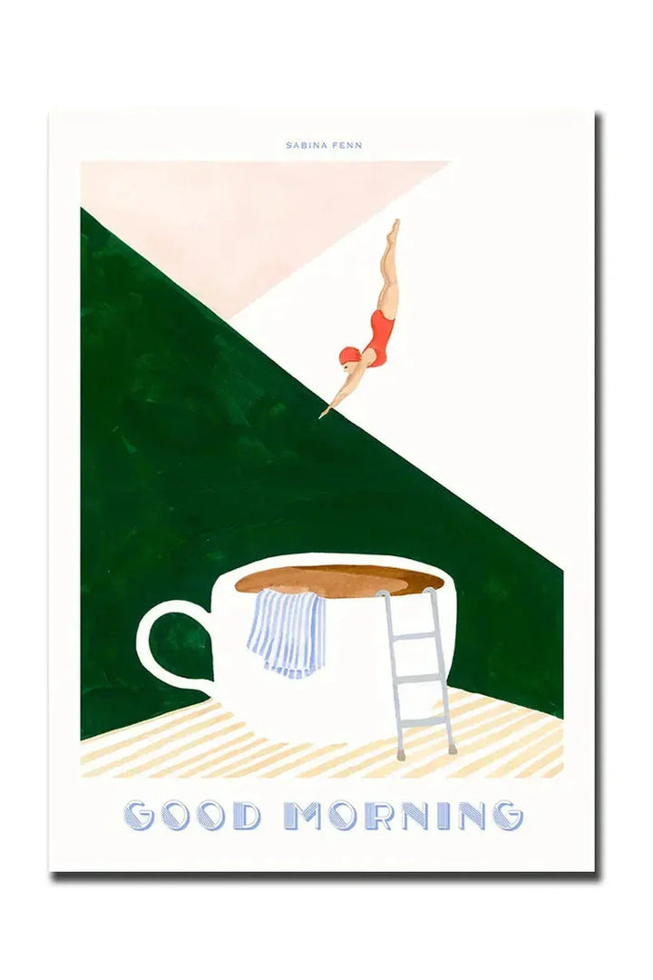 God Morgen Kaffe Lærred Plakat