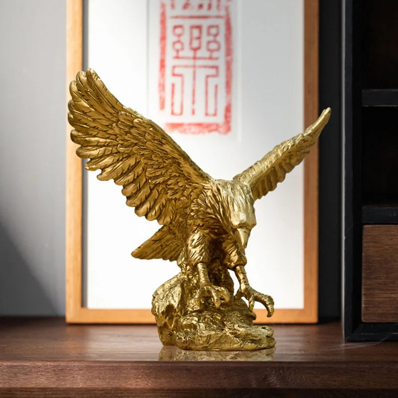 Harpy Eagle Resin Statue Kunst Dyr Model Samling Ornament Hjem Kontor Skrivebord Feng Shui Dekor Figur simpel