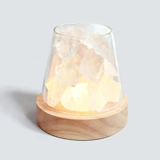 Himalaya Saltlampe - Krystal Nattelys &amp; Æterisk Oliediffuser