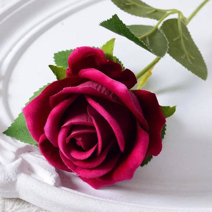 20 stk. Realistisk Velvet Silke Rose Bouquet