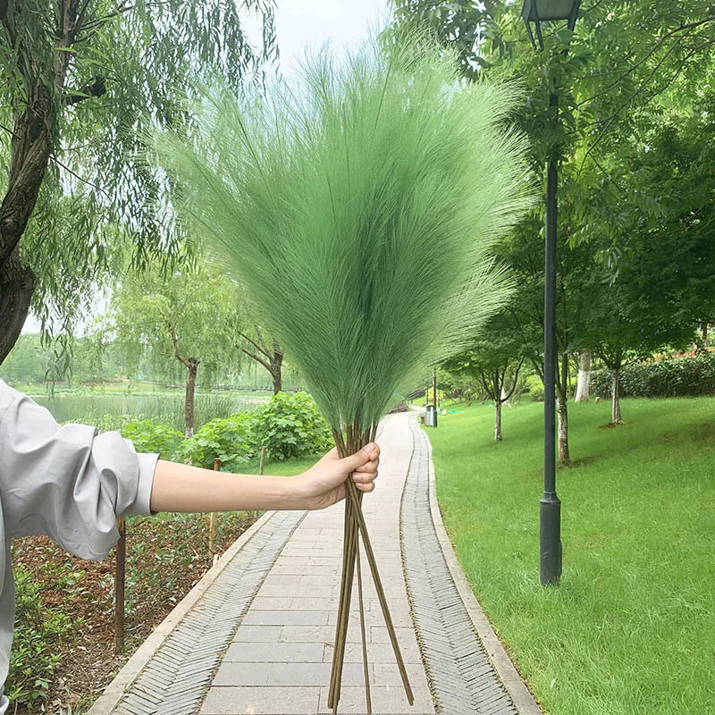 5 stk 100 cm Kunstig Pampas Græs Tørret Blomster Bouquet Bryllup Fest Dekoration Hjem Rum DIY Kunstige Planter Dekorationsmaterialer