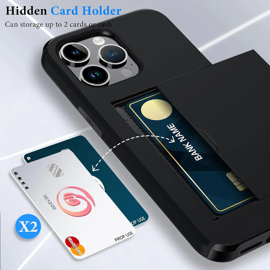 LuxShield iPhone Cover med Kort Holder | Slankt Design | Kortopbevaring | Beskyttelse &amp; Stil
