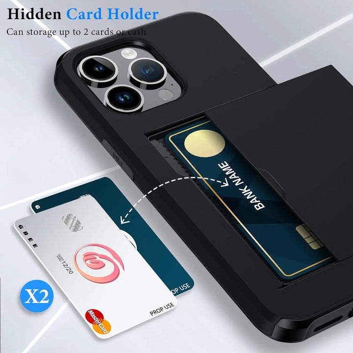 LuxShield iPhone Cover med Kort Holder | Slankt Design | Kortopbevaring | Beskyttelse &amp; Stil