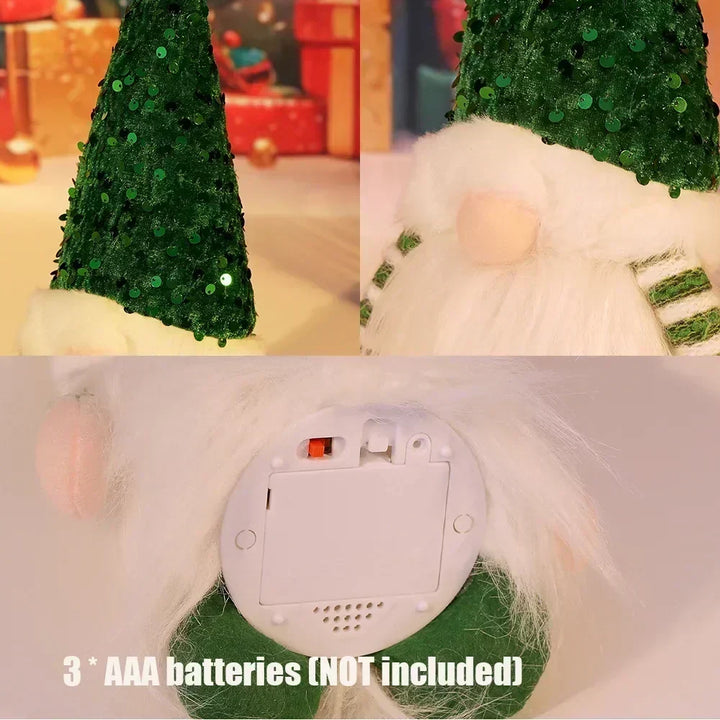 LED Jule Gnome | Strikket Design med Nattelys | Glødende Jule Dekoration | Varm &amp; Hyggelig
