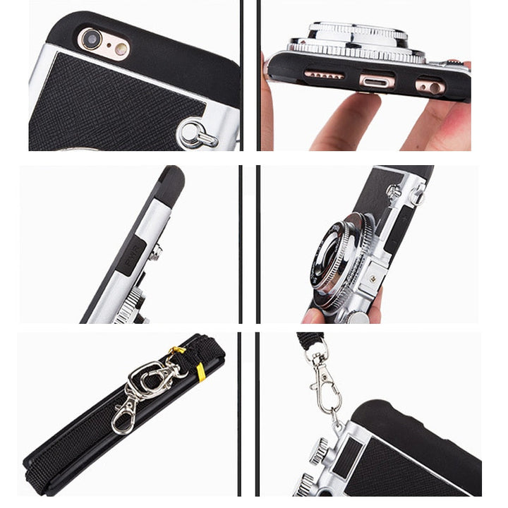 3D Retro Kamera Telefon Etui