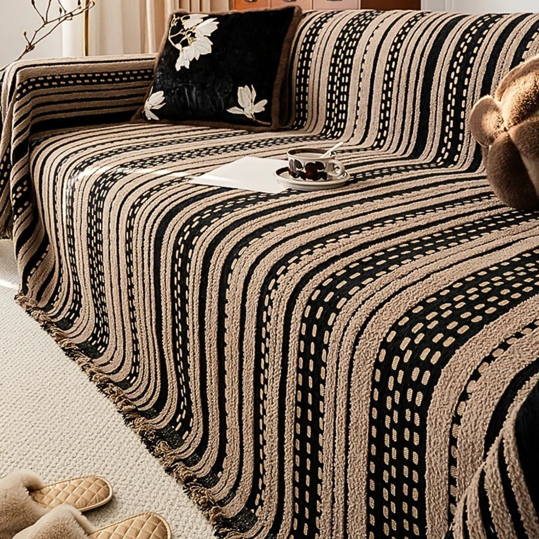 Sahara Stil Plush Boho Sofa Dække Tæppe