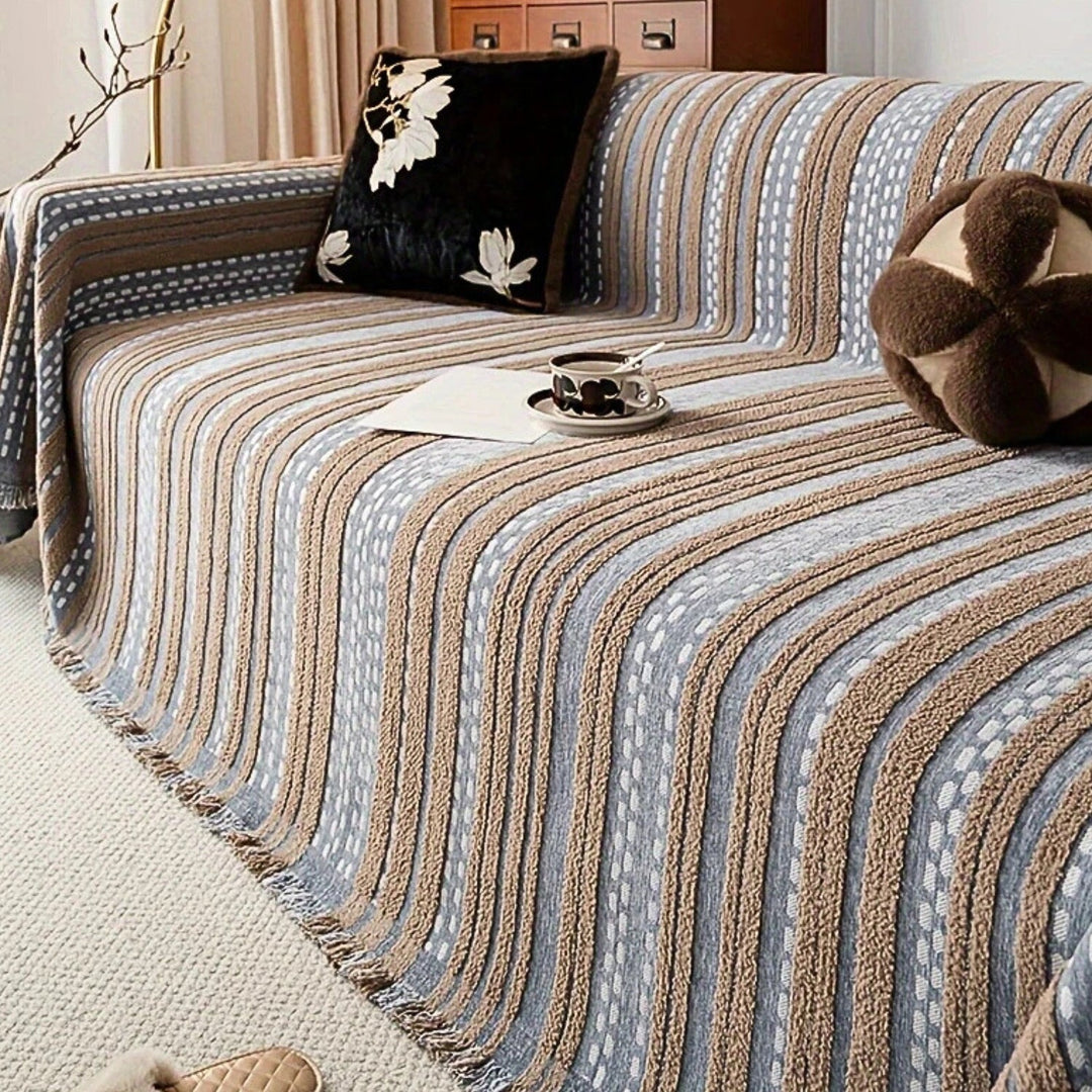 Sahara Stil Plush Boho Sofa Dække Tæppe