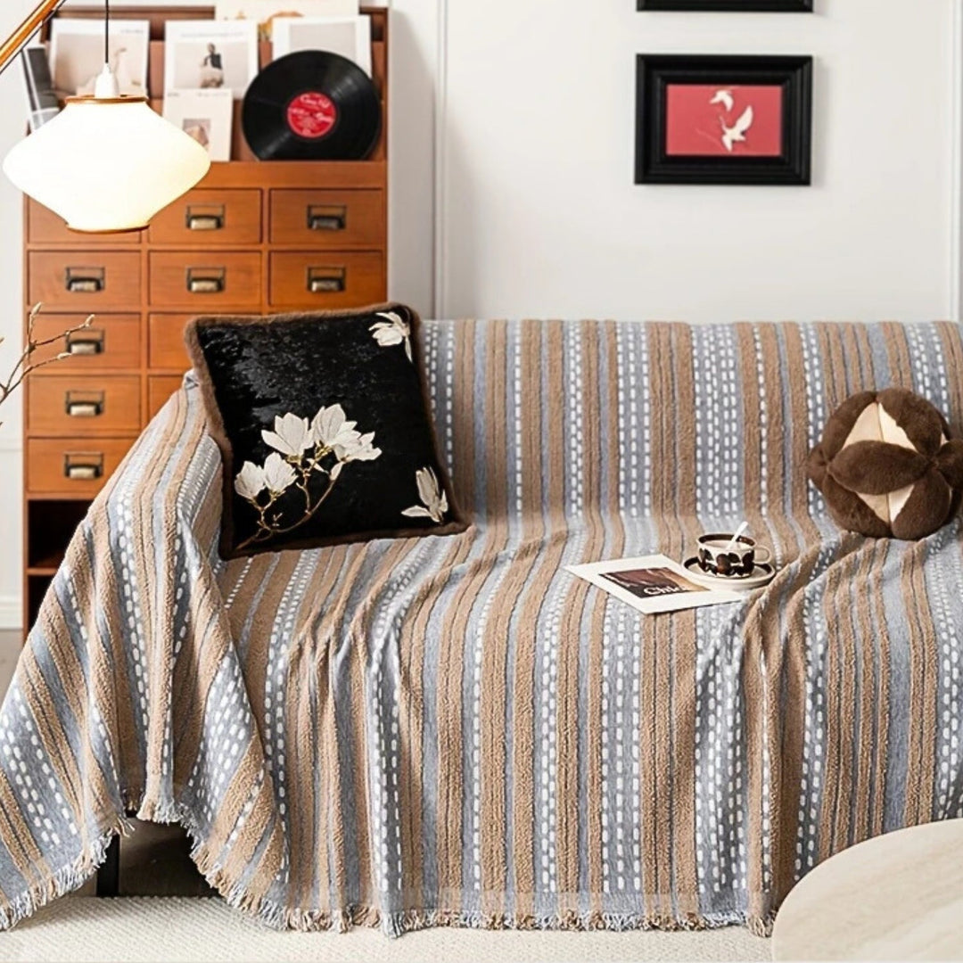 Sahara Stil Plush Boho Sofa Dække Tæppe