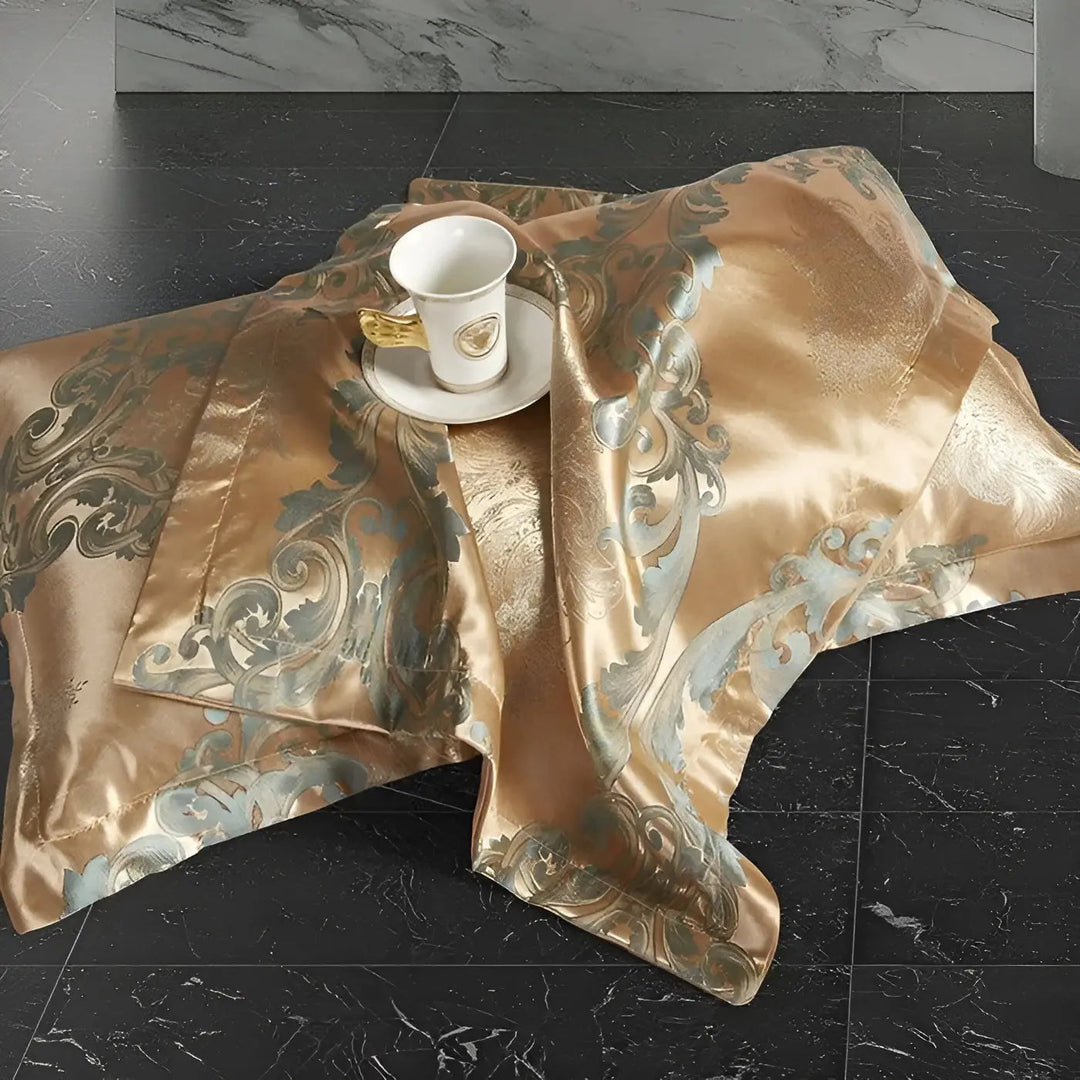 Chic Satin Jacquard Dynecover til Luksuriøst Soveværelse