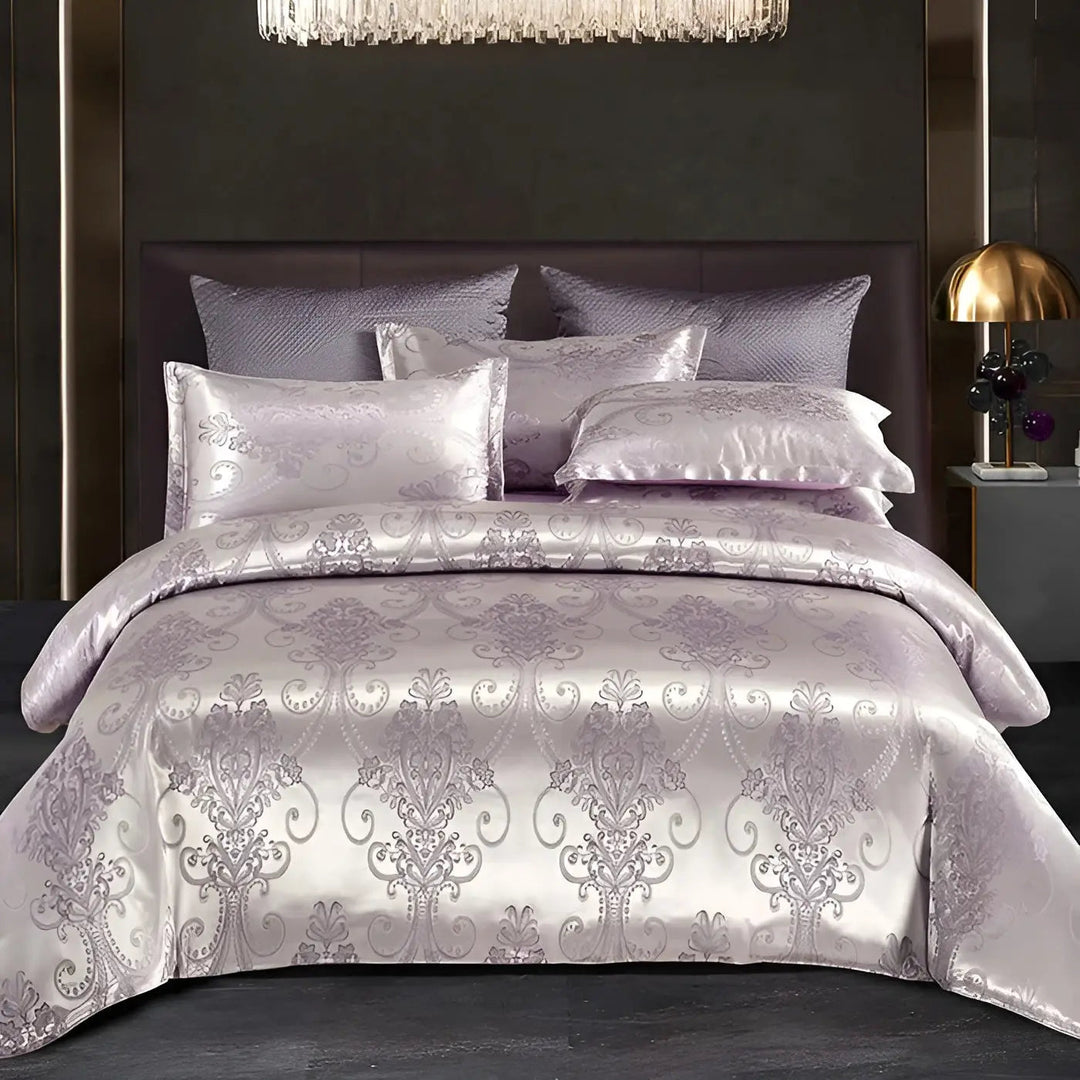 Chic Satin Jacquard Dynecover til Luksuriøst Soveværelse