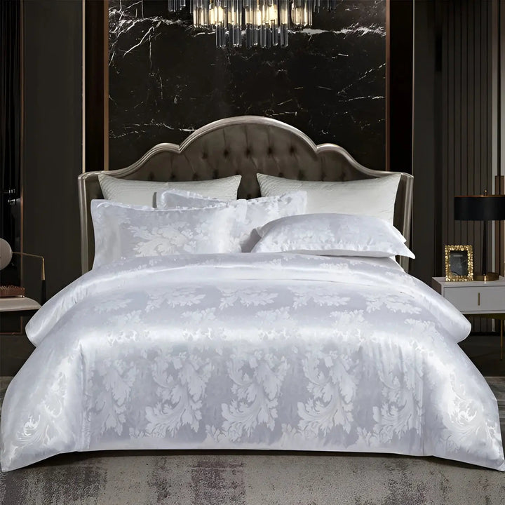 Chic Satin Jacquard Dynecover til Luksuriøst Soveværelse