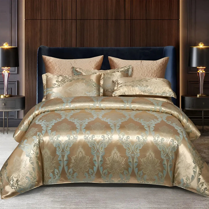 Chic Satin Jacquard Dynecover til Luksuriøst Soveværelse
