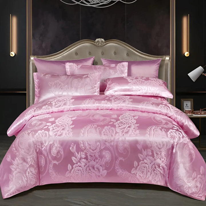 Chic Satin Jacquard Dynecover til Luksuriøst Soveværelse