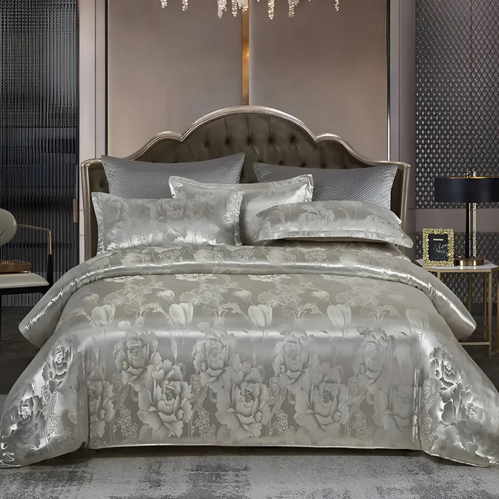 Chic Satin Jacquard Dynecover til Luksuriøst Soveværelse