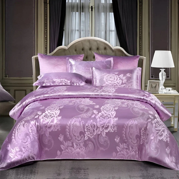Chic Satin Jacquard Dynecover til Luksuriøst Soveværelse