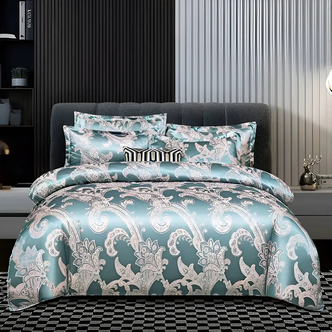 Chic Satin Jacquard Dynecover til Luksuriøst Soveværelse