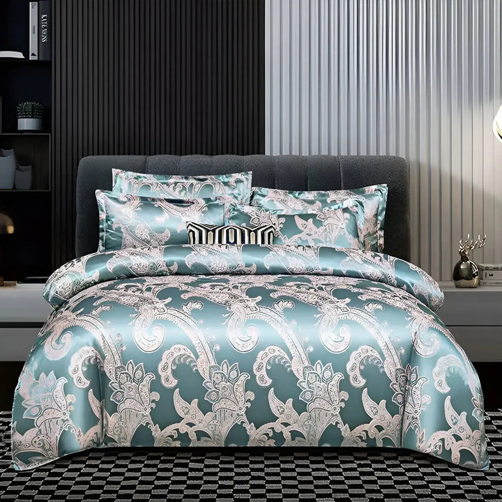 Chic Satin Jacquard Dynecover til Luksuriøst Soveværelse