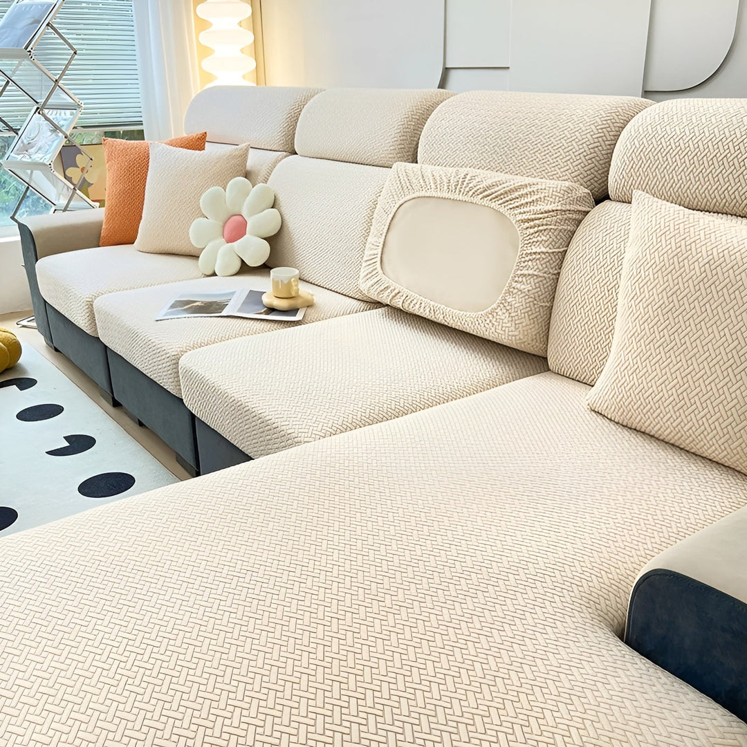 Elastic Sofa Cover – Vandafvisende og Skræddersyet | Beskyttelsesbetræk Fremstillet af Strækstof |