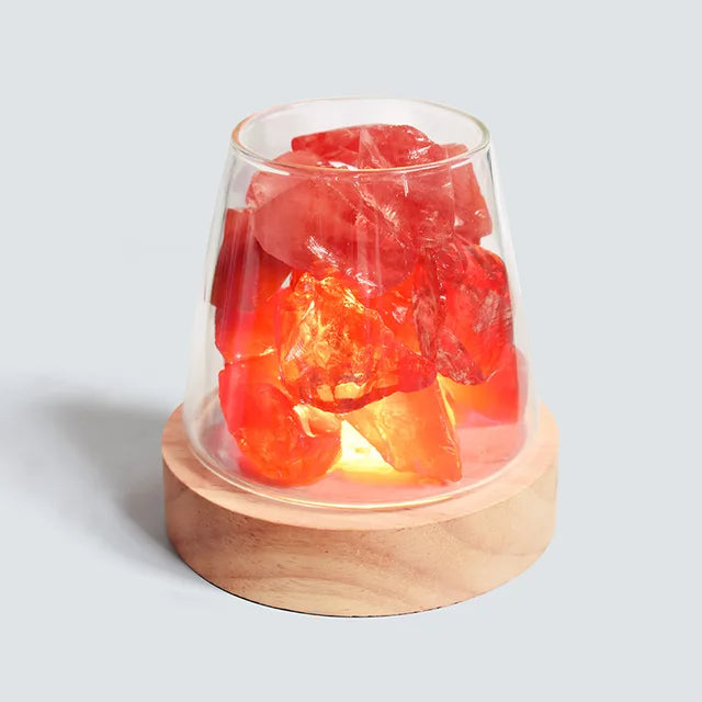 Himalaya Saltlampe - Krystal Nattelys &amp; Æterisk Oliediffuser