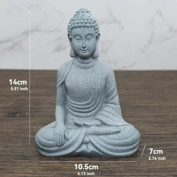 Buddha Sten Statue Lille Buddhister Tibetansk Buddhisme Figurer Zen Have Ornament Meditation Hjem Akvarium Dekoration