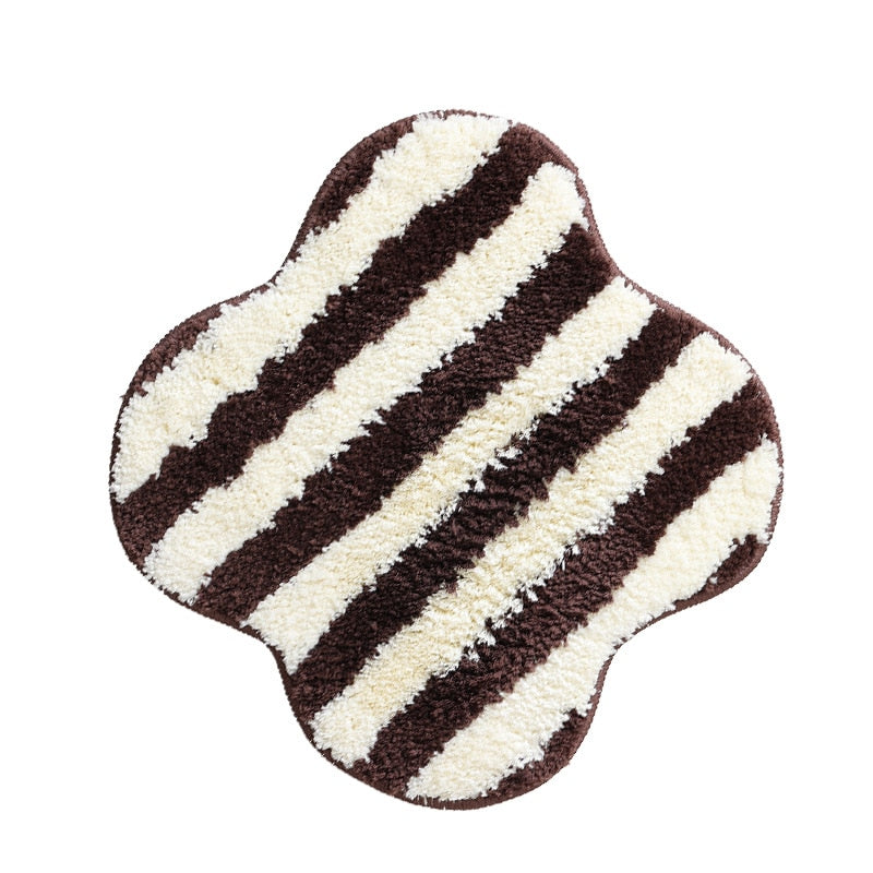 Quilted striped chair cushion