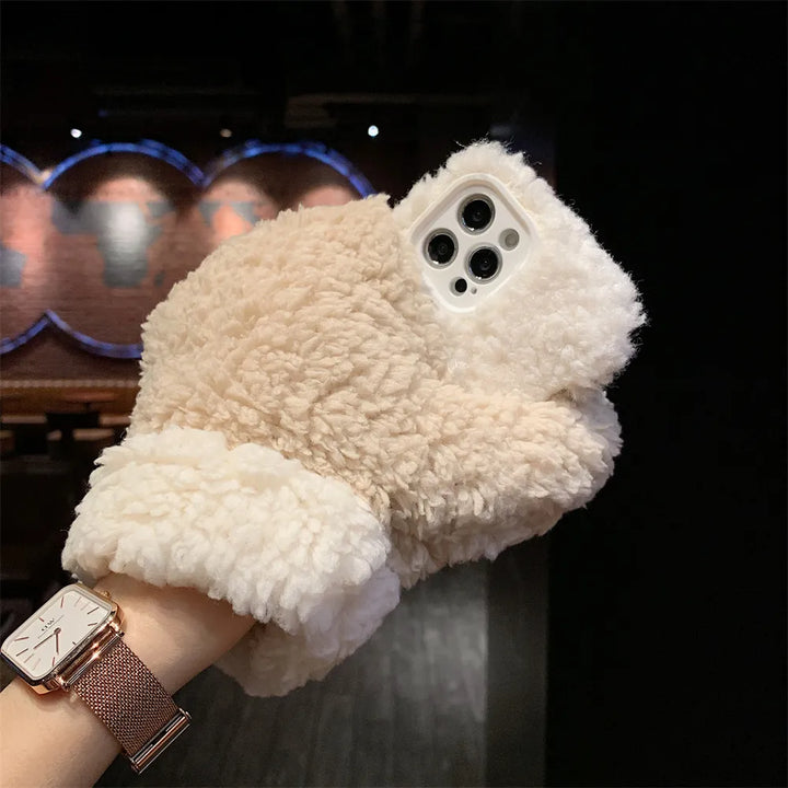 Fluffy Fur iPhone Cover Handske