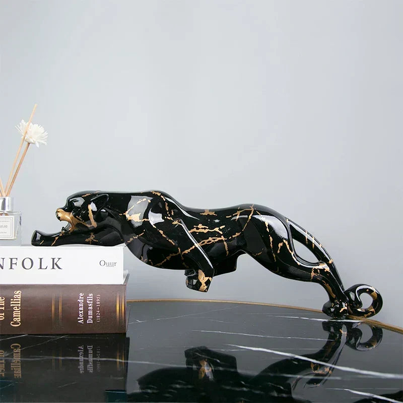 Elegant Jaguar Stenskulptur