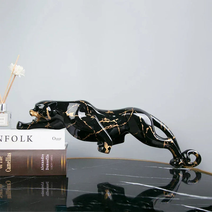 Elegant Jaguar Stenskulptur