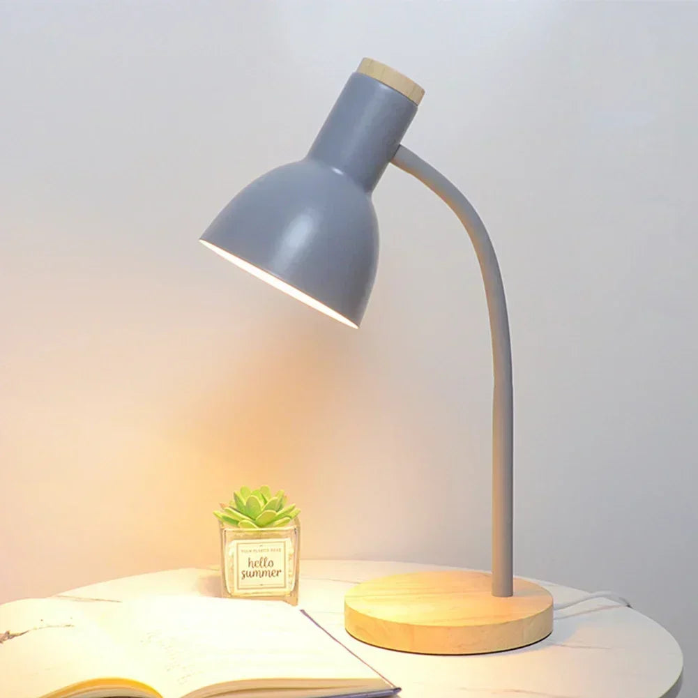Efterårs- og Vinterbelysning | Nordisk Kreativ Trækunst Jern LED Skrivebordslampe - Moxie