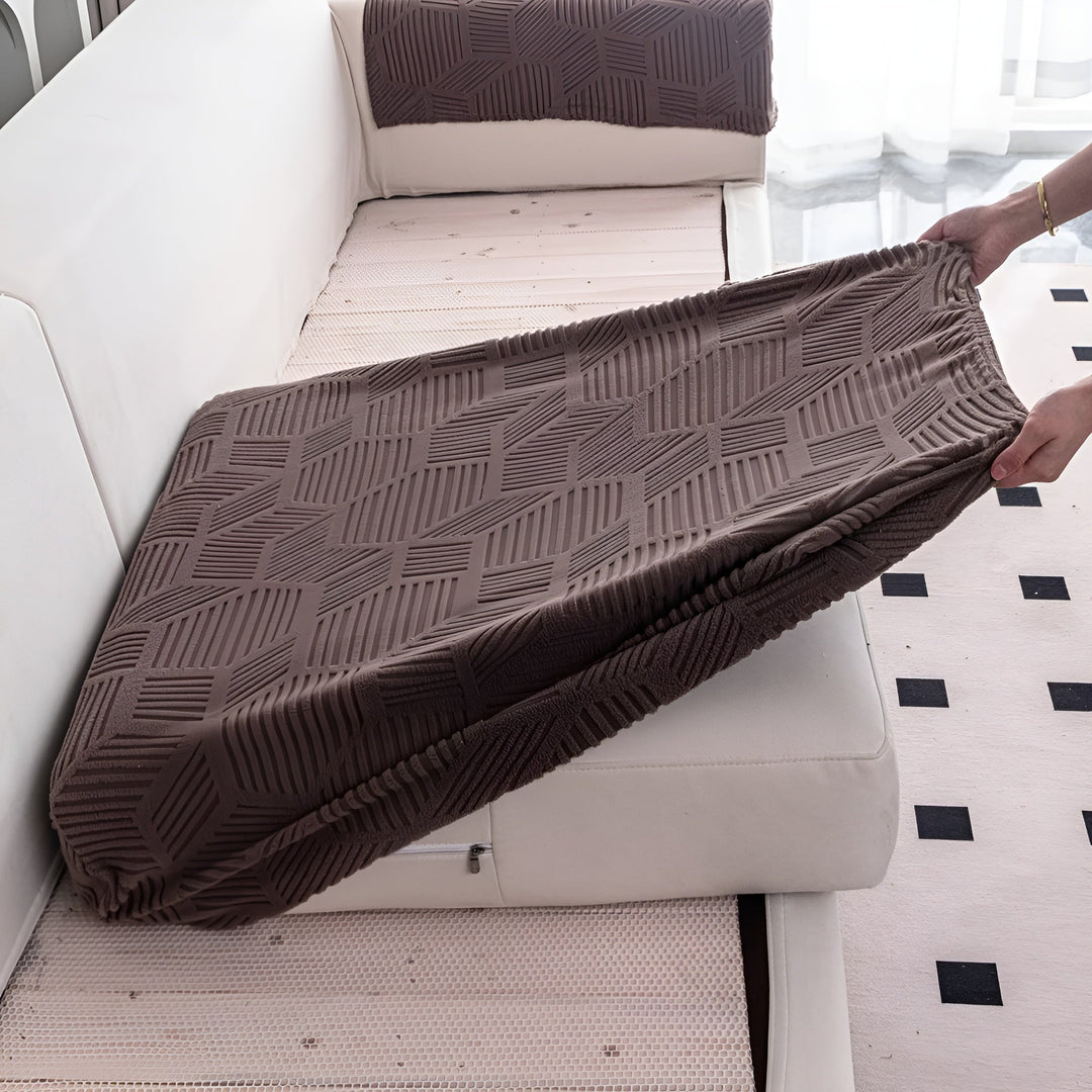 Jacquard Sofa Betræk med Geometrisk Mønster – Blødt &amp; Kæledyrsvenligt | Perfekt til Beskyttelse og Hygge i Boligen |