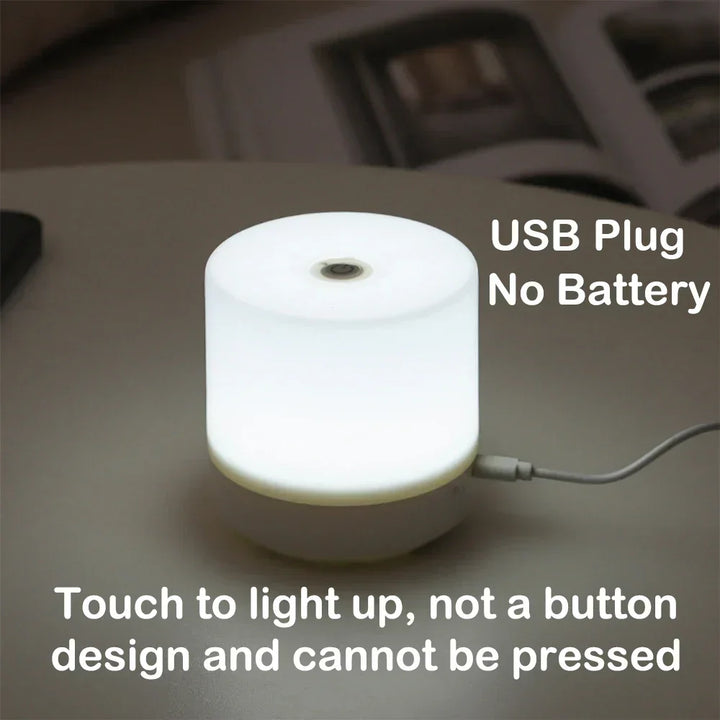 Kreativ USB Natbordlampe - Touch-Dimmende LED Natlys til Soveværelse &amp; Studenterbolig