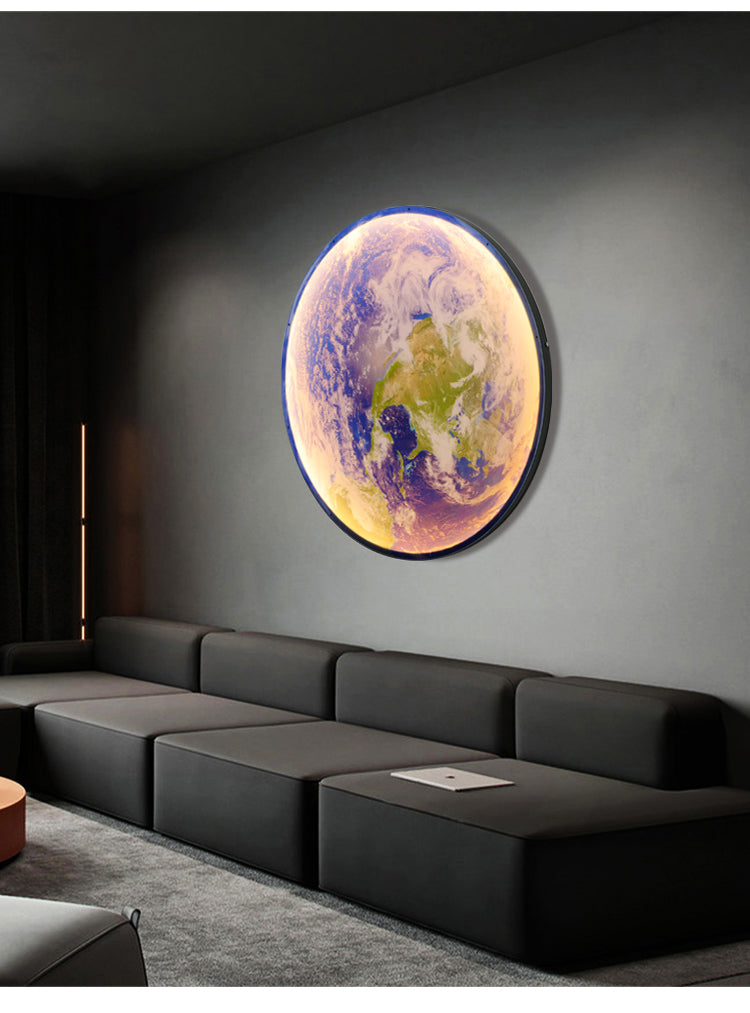 3D LED Måne eller Jord Loft- eller Væglampe (3 Stilarter) 24CM-80CM
