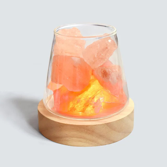 Himalaya Saltlampe - Krystal Nattelys &amp; Æterisk Oliediffuser