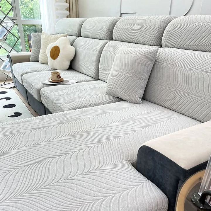 PlushSecure - Elegant Jacquard Sofa Betræk til Skridsikker Komfort