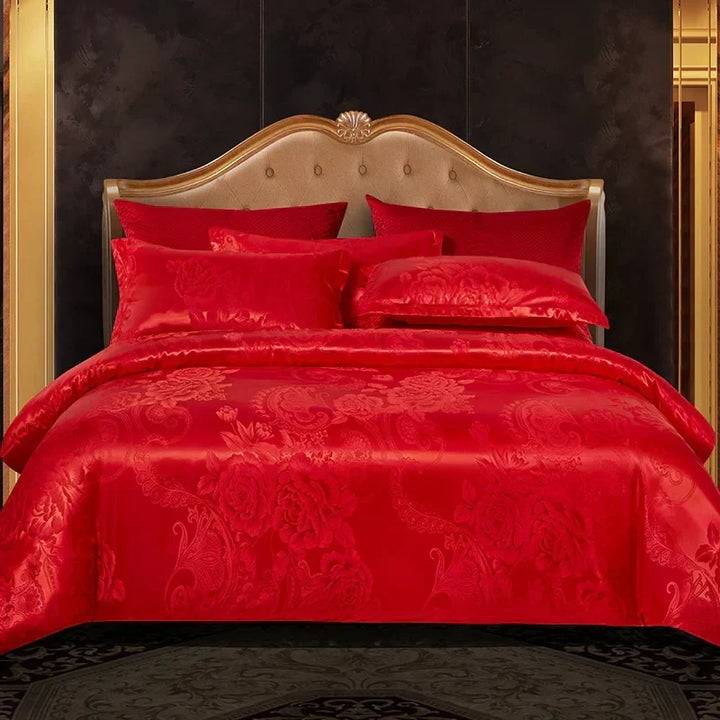 Satin Rayon Jacquard Dynebetræk Sæt 264x229cm – Luksus Sommer Sengetøj til Komfortabel Søvn &amp; Hjemmeindretning