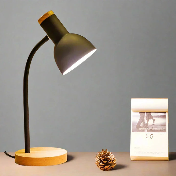 Efterårs- og Vinterbelysning | Nordisk Kreativ Trækunst Jern LED Skrivebordslampe - Moxie