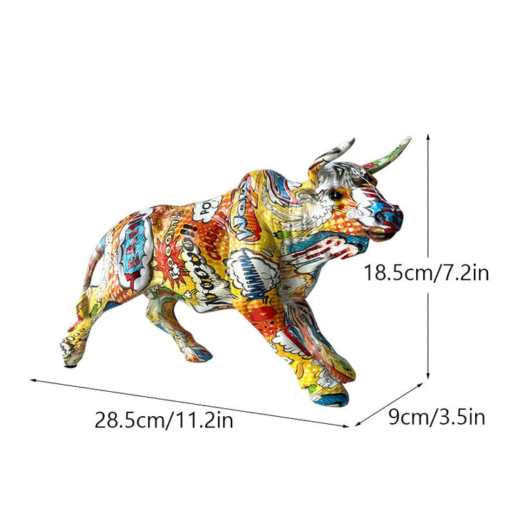 Graffiti-Maleri Harpiks Tyr Figurer Hjem Stue Soveværelse Kontor Skrivebord Feng Shui Ornamenter Samling Statuer