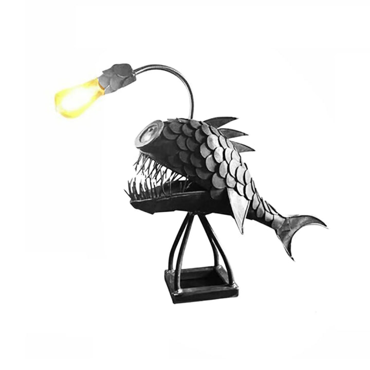 Bordlampe - RusticFish - Justerbart lys - Håndlavet kunstnerisk charme