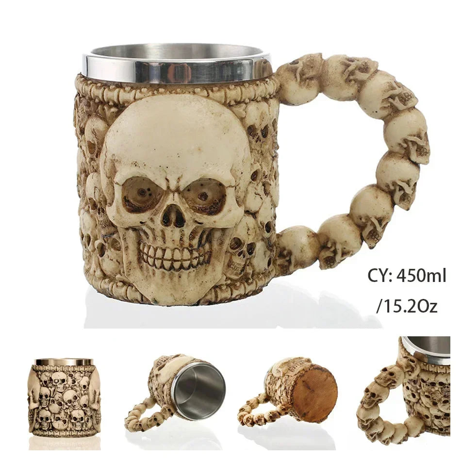 Middelalderlig Drage Harpiks Rustfrit Stål Krus som Kaffe Krus eller Te Krus