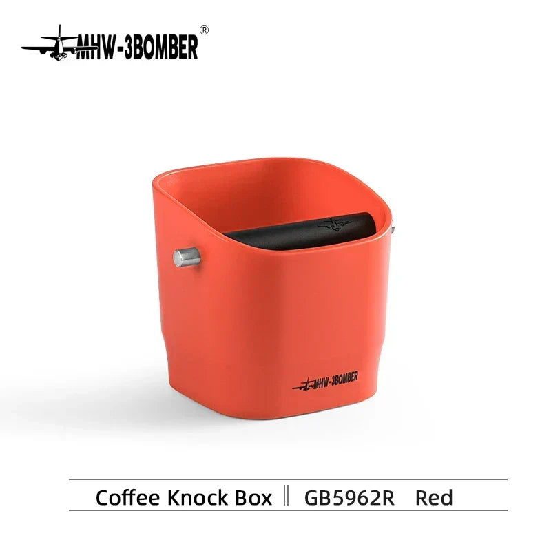 0.9–1.2 l Espresso knock box, aftagelig knock bar og skridsikker base, firkantet kaffegrumsaffald, barista skrivebordsaccessories