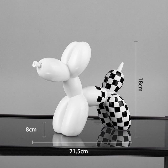 Luksuriøs boligindretning, ballonhund dekoration, kontorbord tilbehør, dyreindretning, moderne populær kunst, nordiske statuer