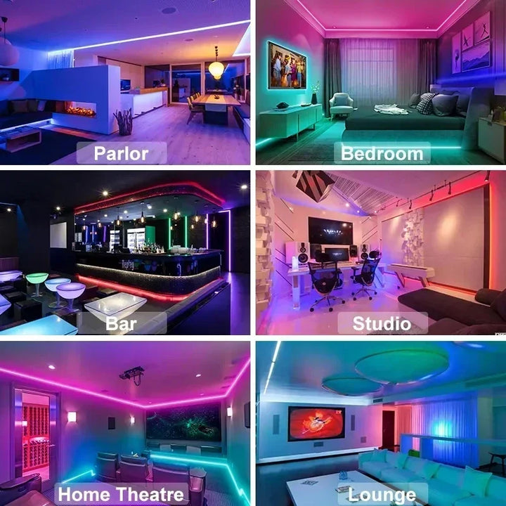RGB 5050 LED Strip Lys med Fjernbetjening &amp; App Kontrol - USB-drevet
