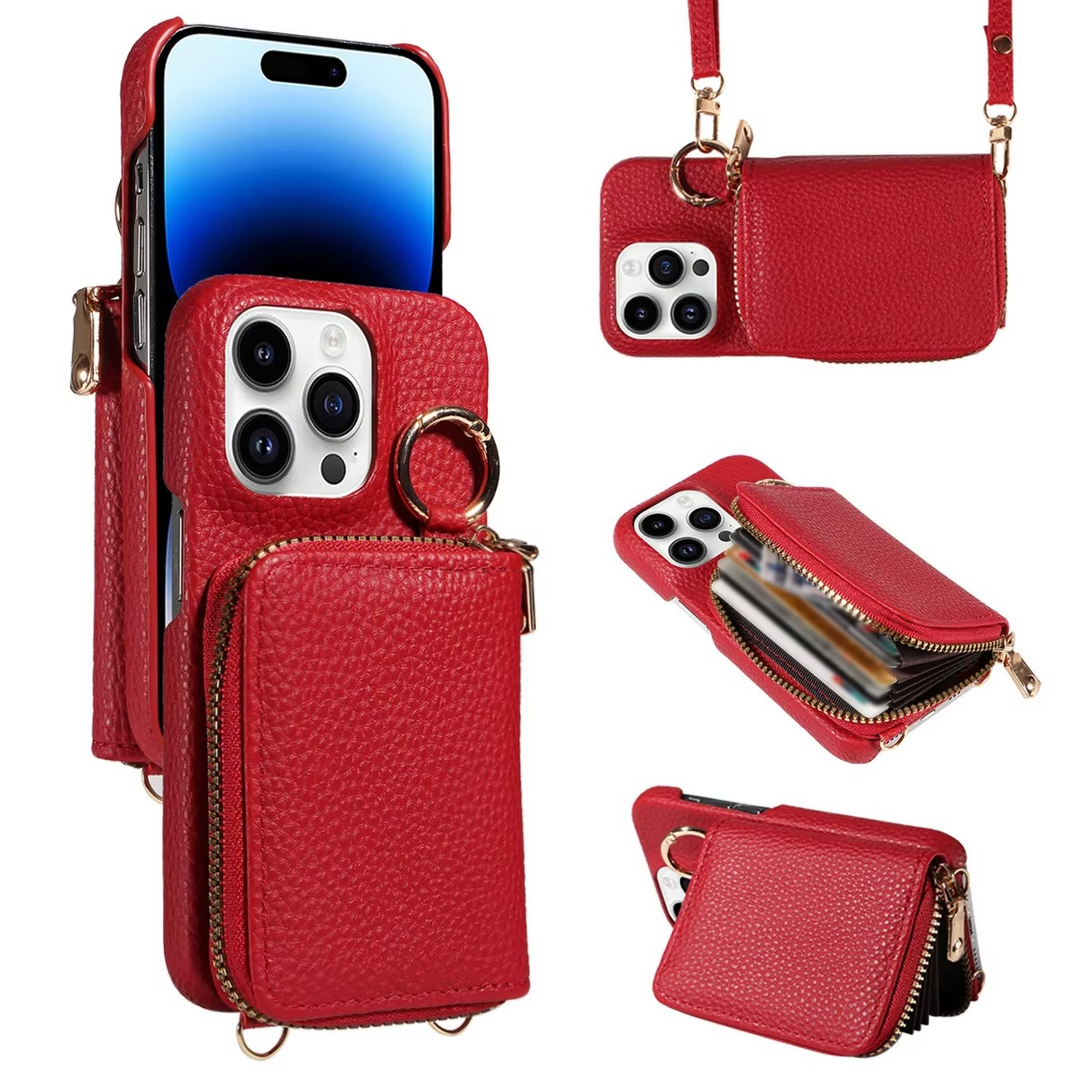 Premium Læder Multi-Funktion iPhone Cover med Anti-Degaussing Beskyttelse