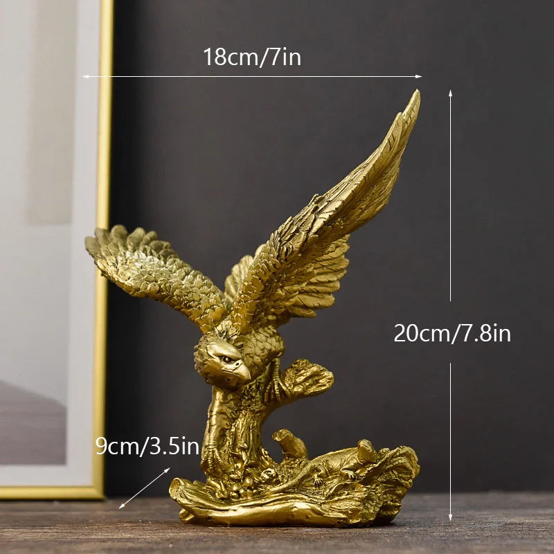 Harpy Eagle Resin Statue Kunst Dyr Model Samling Ornament Hjem Kontor Skrivebord Feng Shui Dekor Figur simpel