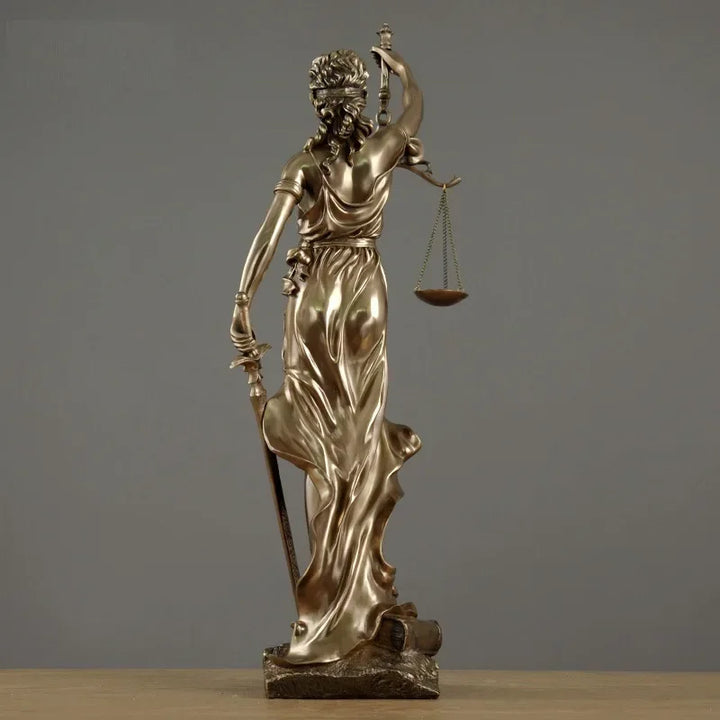 ERMAKOVA Europæisk antik bronze græsk gudinde for retfærdighed statue Fair Angels resin skulptur ornamenter skrivebord hjemme dekoration gave