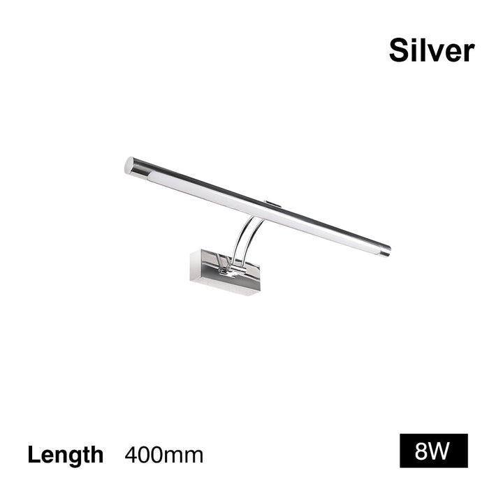 80-100cm LED væglampe - Moderne sort/sølv væglampe til badeværelset, indvendigt monteret billedlys