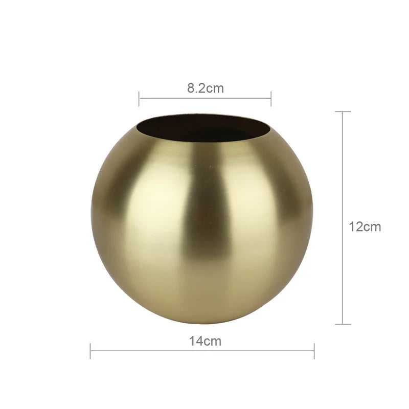 Stål Vase i Nordisk Stil Desktop Blomsterpotte BeFlower Pots Guld Sort Roséguld Klassisk Hjem Deko