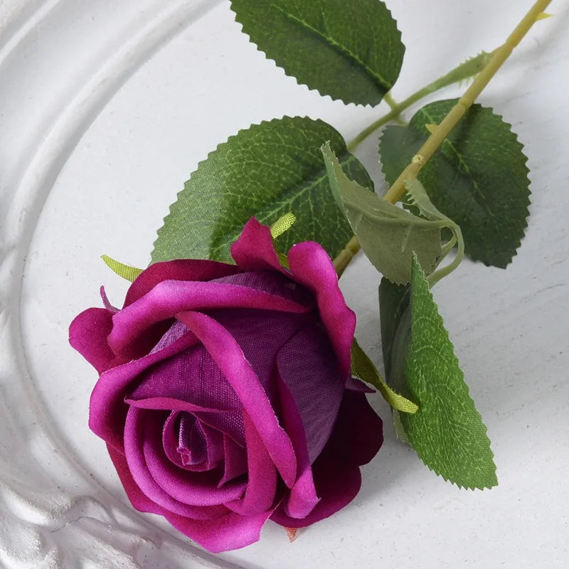 20 stk. Realistisk Velvet Silke Rose Bouquet