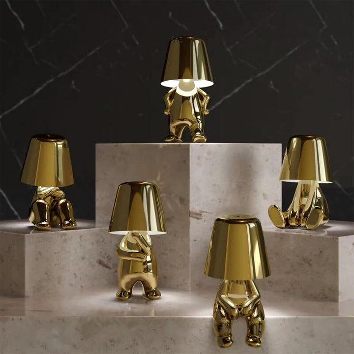 Golden Man LED Tænker Bordlampe – Legende Natbordlampe til Soveværelse &amp; Dekor