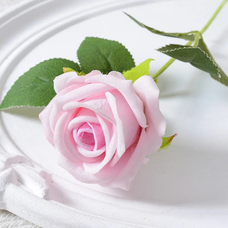 20 stk. Realistisk Velvet Silke Rose Bouquet